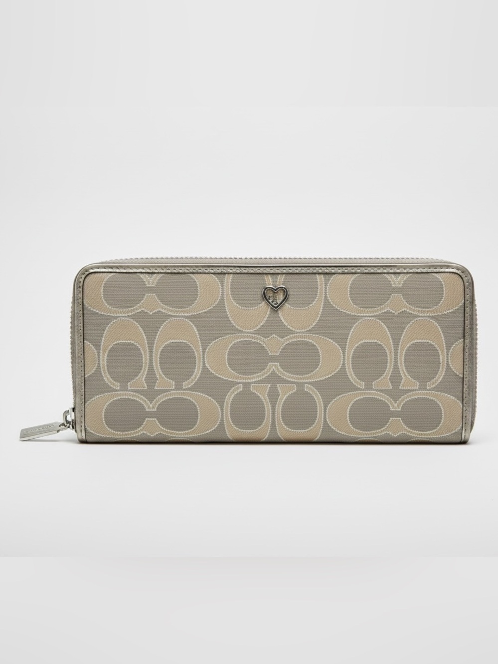 Coach Poppy Madison Signature Logo Zip Around Accordion Long Wallet.